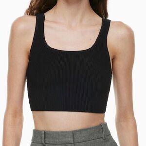 Aritzia Babaton color black Sculpt Knit Squareneck Cropped Tank